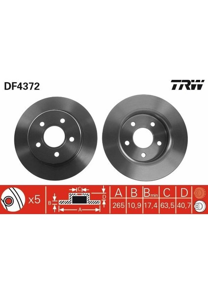 Fren Diski Arka 265MM Focus-C-Max 2004- Takım Fiyatıdır fiyatları