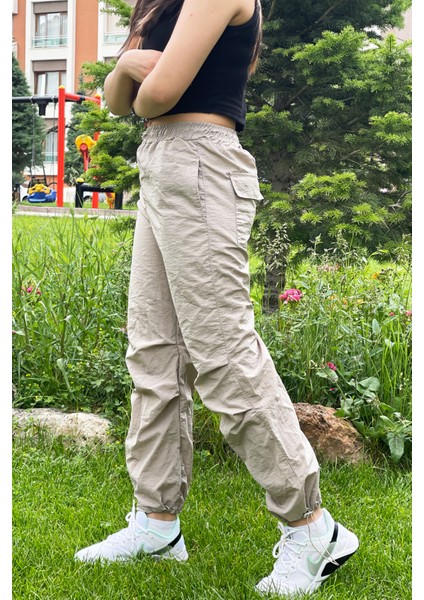 Çocuk Unisex Paçaları Elastik Jogger Paraşüt Kumaş PANTOLON-PNT-0031