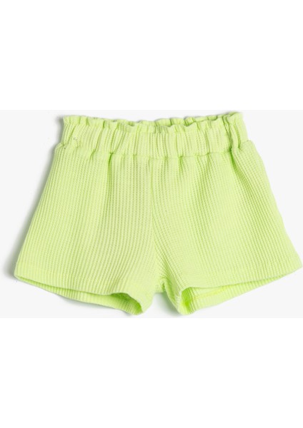 Basic Şort Beli Lastikli Pamuklu Dokulu