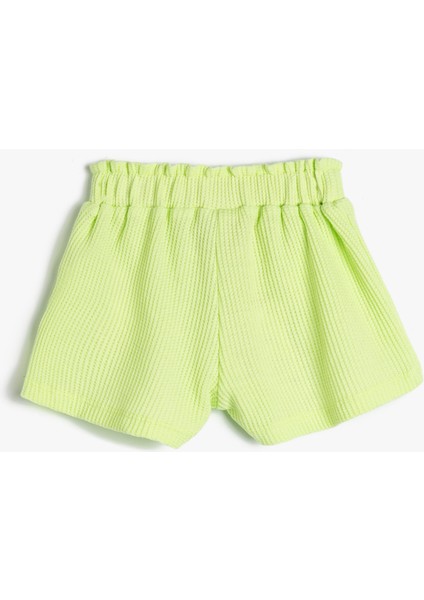 Basic Şort Beli Lastikli Pamuklu Dokulu