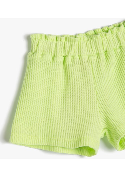 Basic Şort Beli Lastikli Pamuklu Dokulu