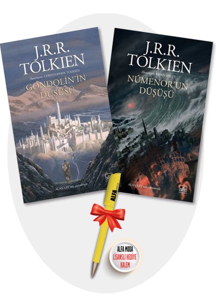 Gondolin’in Düşüşü + Numenor’un Düşüşü (J. R. R. Tolkien) 2 Kitap Set + Moda Lisanslı Kalem Hediye