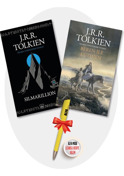 Silmarillion + Beren ile Luthien (J. R. R. Tolkien) 2 Kitap Set + Moda Lisanslı Kalem - Ithaki