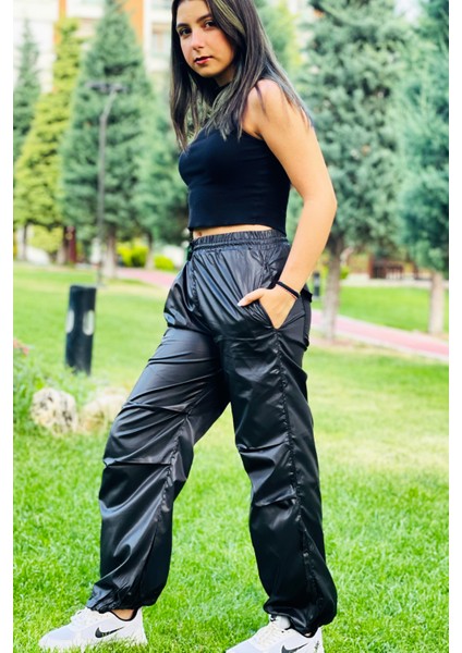 Kız Çocuk Jogger Yüksek Bel Elastik Paça Paraşüt PANTOLON-PNT-0032 fırsatları