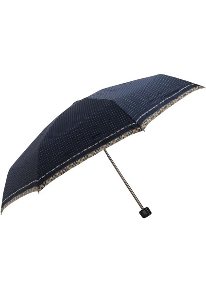 Lüx Şemsiye Mini Micro Sarı Puantiyeli Lacivert