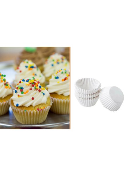 Afili Home Muffin Cupcake Beyaz Kağıt Kapsül 12'li