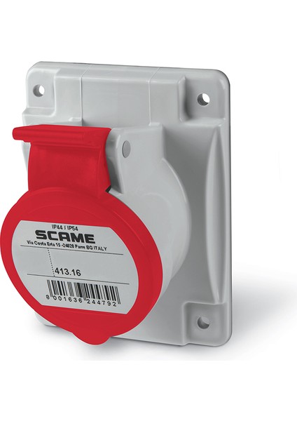 - Makine Eğik Priz - 4X16A Cee Norm - IP44