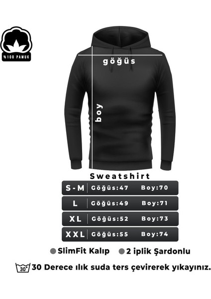 Pamuk Şardonlu Kapüşonlu Sweatshirt