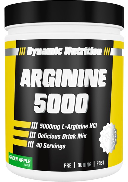 Dynamic Arginine 5000 320 gr - 40 Porsiyon Yeşil Elma Aromalı