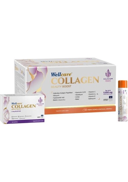 Collagen Beauty Plus 5500 Mg Frenk Üzümü & Portakal Likit 30 Tüp x 40 ml