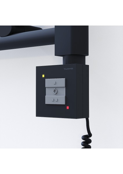 Haiti Elektrikli Havlupan 500 x 700 Düz Siyah Mat (Kt x 1 Termostat) 300 Watt Spiral Kablolu
