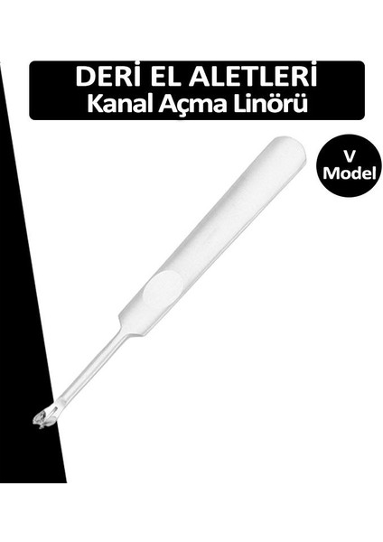 Kanal Açma Bıçağı Linör (9,5 Cm) Deri El Aleti U + V 2li Set