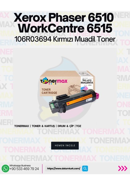 xerox 106R03694 / Phaser 6510 / Workcentre 6515 Kırmızı Muadil Toner