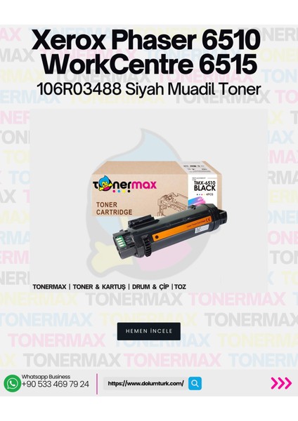 Xerox 106R03488 / Phaser 6510 / Workcentre 6515 Siyah Muadil Toner
