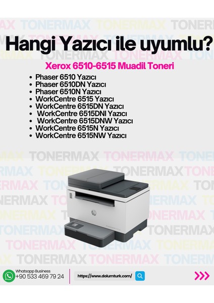 Xerox 106R03488 / Phaser 6510 / Workcentre 6515 Siyah Muadil Toner