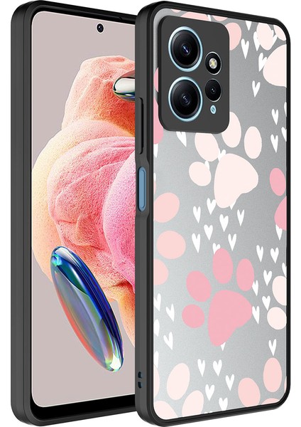 - Xiaomi Redmi Note 12 4G - Kılıf Aynalı Desenli Kamera Korumalı Parlak Mirror Kapak - Pati - T27374