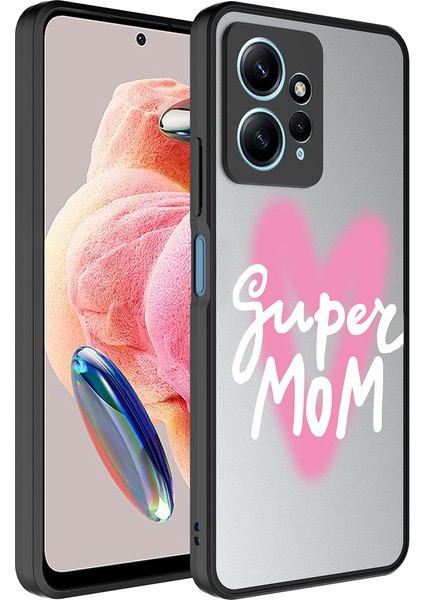 - Xiaomi Redmi Note 12 4G - Kılıf Aynalı Desenli Kamera Korumalı Parlak Mirror Kapak - Süper Anne