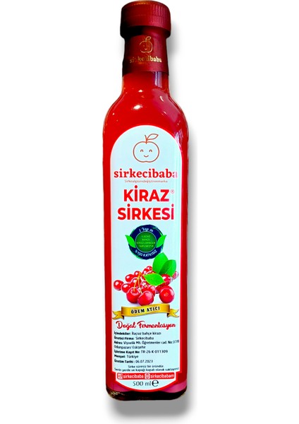 El Yapımı Kiraz Sirkesi | Cherry Vinegar 500 ml (Hand Made Vinegar)