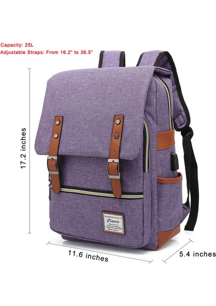 Erkek Ve Kadın Bilgisayar Sırt Çantası Usb Kişilik Retro Açık Tuval Büyük Seyahat Çantası (Yurt Dışından) indirimleri