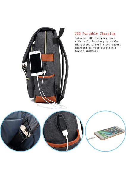 Erkek Ve Kadın Bilgisayar Sırt Çantası Usb Kişilik Retro Açık Tuval Büyük Seyahat Çantası (Yurt Dışından) indirimleri