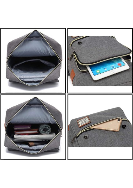 Erkek Ve Kadın Bilgisayar Sırt Çantası Usb Kişilik Retro Açık Tuval Büyük Seyahat Çantası (Yurt Dışından) modelleri