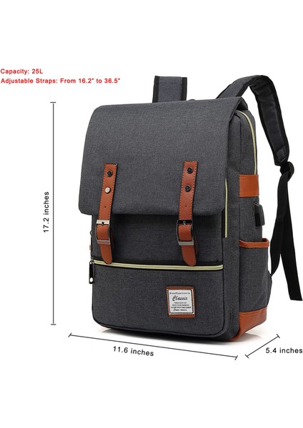 Erkek Ve Kadın Bilgisayar Sırt Çantası Usb Kişilik Retro Açık Tuval Büyük Seyahat Çantası (Yurt Dışından) fiyatları