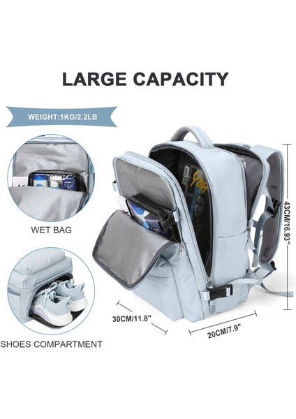 Erkek Ve Kadın Seyahat Sırt Çantası Büyük Kapasiteli Çok Fonksiyonlu Öğrenci Seyahat Sırt Çantası (Yurt Dışından)