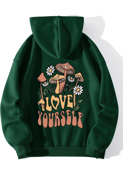 Oversize Love Yourself Baskılı Sweatshirt