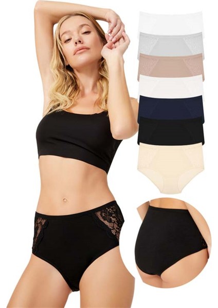 Dantel Detaylı Klasik Pamuklu Bato Külot 7'li Paket