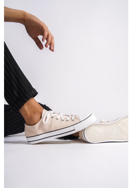 MBCVS200BJ Düz Taban Bağcıklı Erkek Bej Bez Spor Ayakkabı & Sneaker fırsatları
