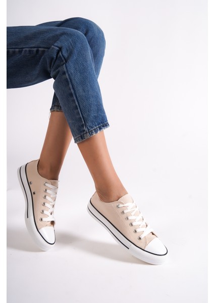 MBCVS100BJ Düz Taban Bağcıklı Kadın Bej Bez Spor Ayakkabı & Sneaker fiyatları