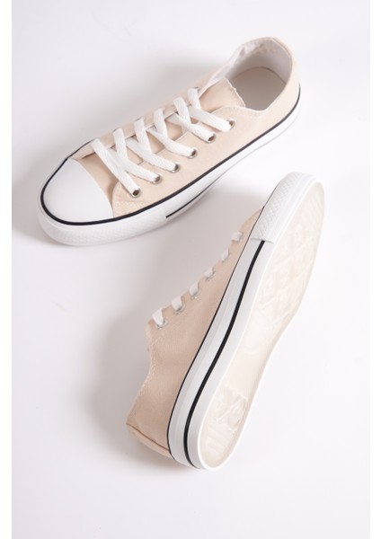 MBCVS100BJ Düz Taban Bağcıklı Kadın Bej Bez Spor Ayakkabı & Sneaker fırsatları
