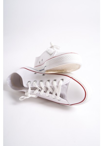 MBCVS200B Düz Taban Bağcıklı Erkek Beyaz Bez Spor Ayakkabı & Sneaker fırsatları