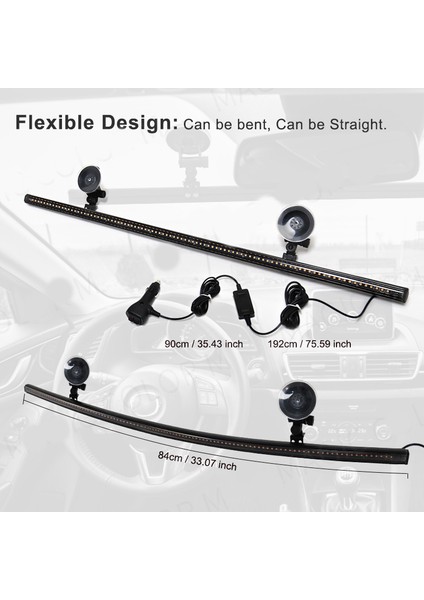 Çakar Lamba 12-32V Esnek Model 84CM Vantuzlu Çakarlı Mavi-Kırmızı / LAPA543 indirimleri