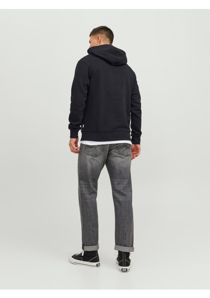 Jack & Jones Yazı Baskılı Içi Şardonlu Kapüşonlu Erkek Sweatshirt 12233599