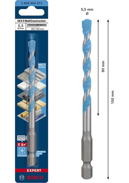 Exp Hex-9 Mc Çok Amaçlı Matkap Ucu 5,5*150 mm - 2608900573