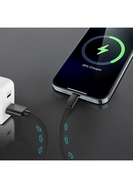 Lightning Hasır Sağlam Hızlı Şarj Aleti Kablosu iphone Apple Uyumlu Data Aktarım Kablosu