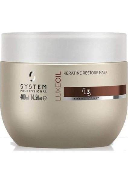 Luxoil Keratin Yapılandırıcı Onarıcı Saç Maskesi 400 ml