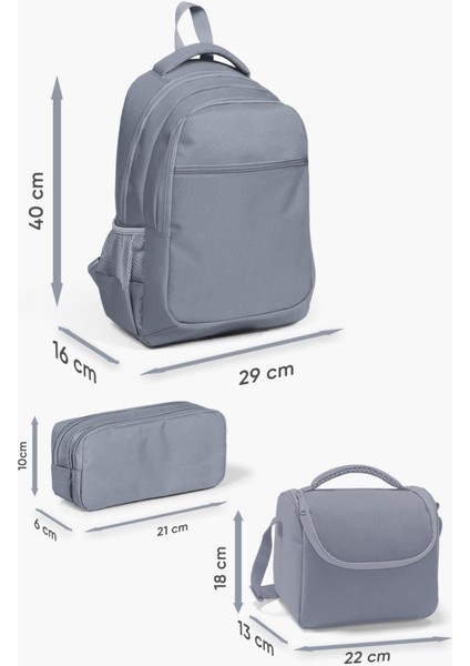 Mor Pembe Kedi Desenli 3’lü Okul Çanta Seti SET0123477
