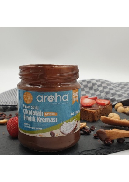 Vegan Sütlü Çikolatalı Fındık Kreması Hindistan Cevizi Sütlü 180 gr