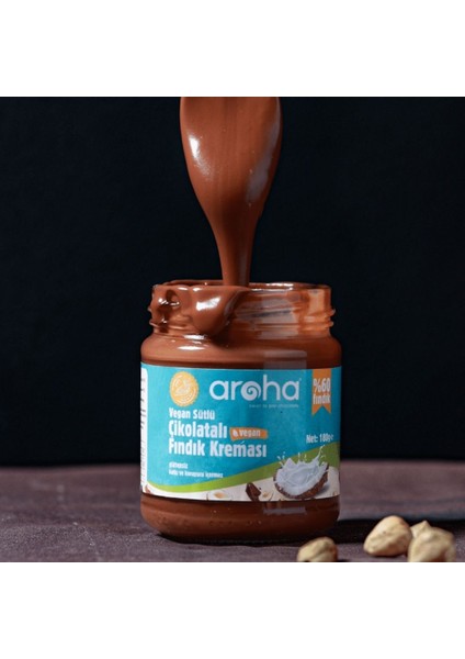 Vegan Sütlü Çikolatalı Fındık Kreması Hindistan Cevizi Sütlü 180 gr