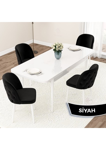 Concept Jae Serisi Açılabilir 80X132 Beyaz Mutfak Masa Takımı ve 4 Sandalye fiyatları