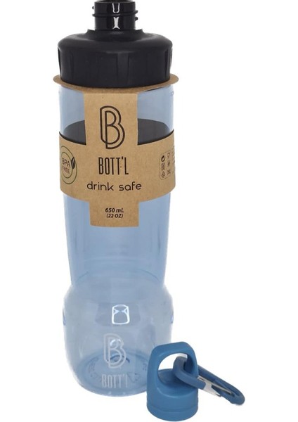Tritan Kırılmaz Matara Kırılmaz Suluk 650ML Mavi Combo