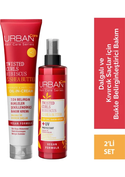 URBAN Care Hibiscus&Shea Butter Kıvırcık ve Dalgalı Saçlara Özel Saç Bakım Seti-Vegan