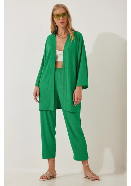 Kadın Bürümcük Kumaş Kimono Takım