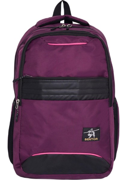 SN-50007 Laptop Bölmeli Okul Sırt Çantası 3 Bölmeli Mor