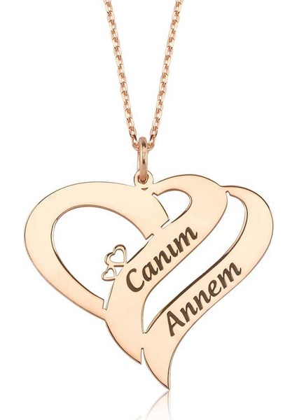 Annem Yazılı Kadın Gümüş Kolye