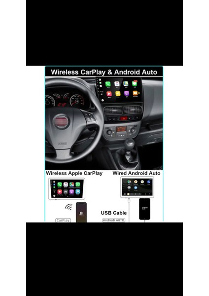 Fiat Orta Doblo 2010-14 Multimedya 2gb Ram 32 GB Hafıza CarPlay/androidauto kamera hediyeli