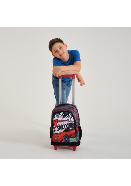 Kids Siyah Kırmızı Anime Araba Desenli Çekçekli 3'lü Çanta Seti SET0123947 fiyatları
