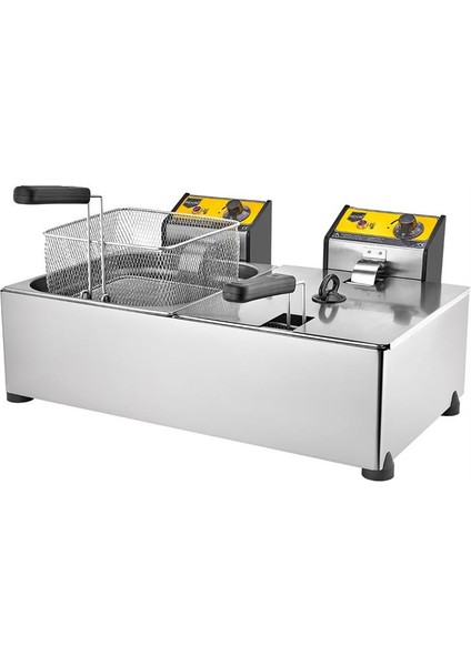 8+8 Lt Çiftli Elektrikli Fritöz